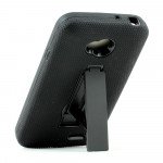 Wholesale LG Optimus L70 Armor Hybrid Stand Case (Black Black)